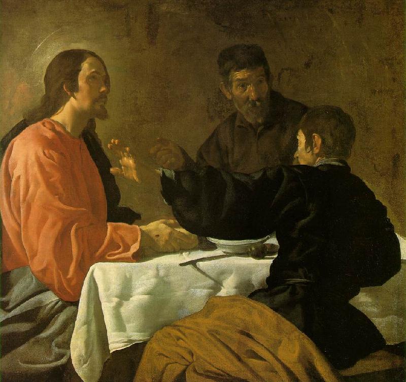 VELAZQUEZ, Diego Rodriguez de Silva y The Supper at Emmaus sg France oil painting art